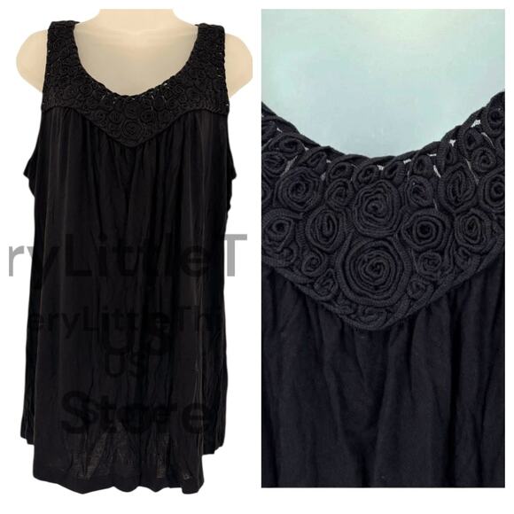 Avenue Tank Top Sleeveless Blouse Plus Size 18/20 Rayon Stretch Textured Flowy - Picture 1 of 6